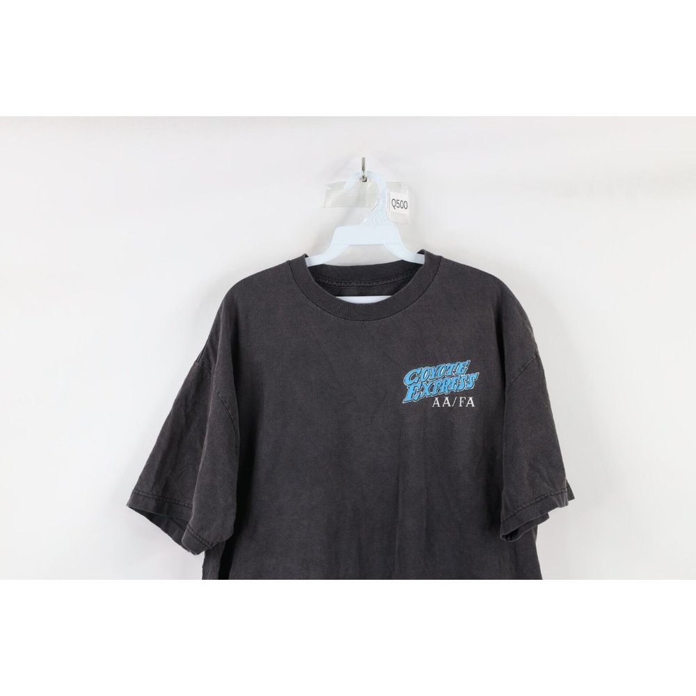 Vintage 90s Streetwear Mens XL Faded Coyote Express Racing Double Sided T-Shirt - Picture 2 of 9